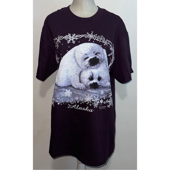Vtg 90s “Alaska” Baby Seal Tshirt - Picture 4 of 8